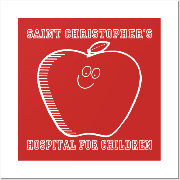 Retro St. Chris Logo (white) Wall Art by BradyRain